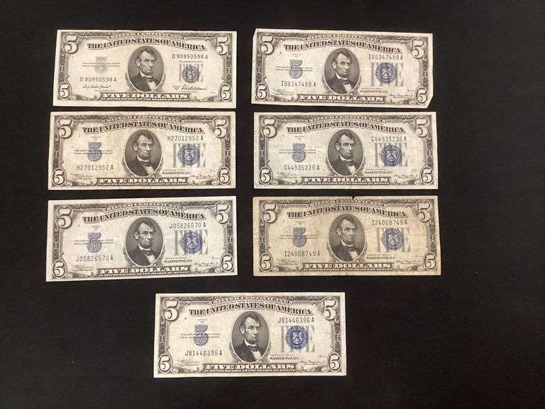 (7) $5 silver certificates image