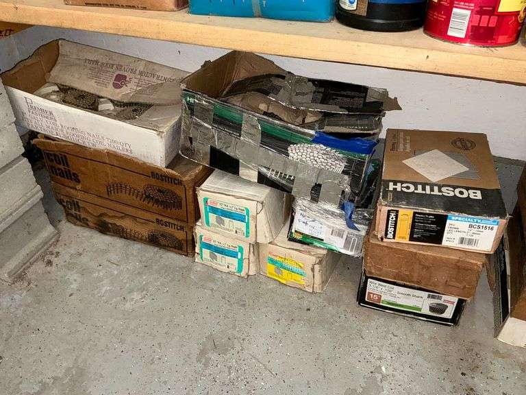 Assortment of nail gun nails image