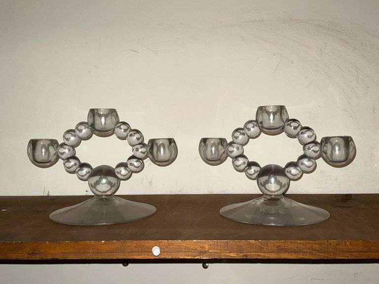 Pair of Candlewick candelabras image