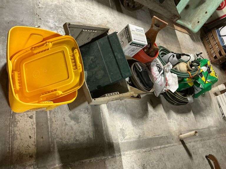 Soaker hose, garden hose, pump up sprayer image