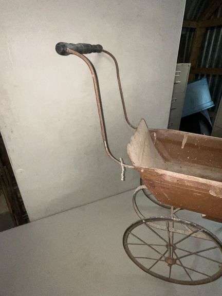 Vintage tin baby buggy image