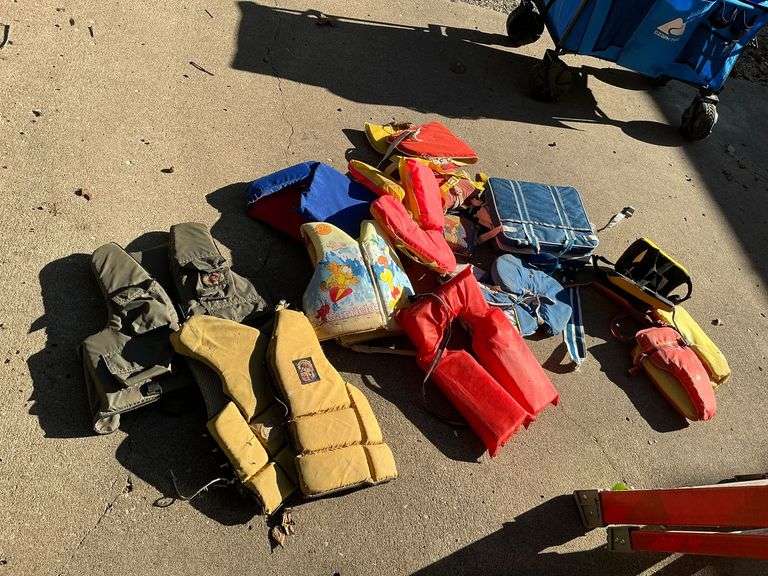 Assortment of life jackets image