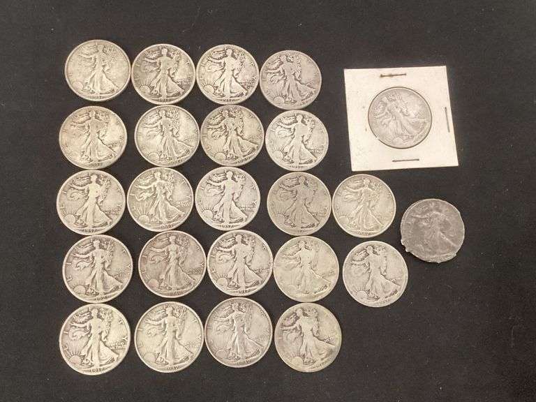 24 Walking Liberty silver half dollars image
