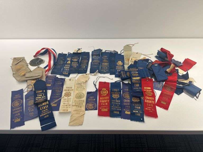 Collection of Vintage State Fair and Event Ribbons & Memorabilia image