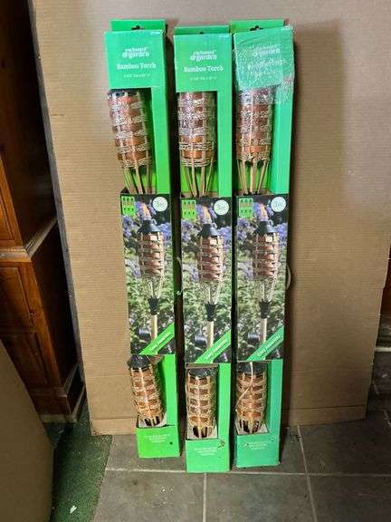 9 Enchanted Garden bamboo torches, NIB image