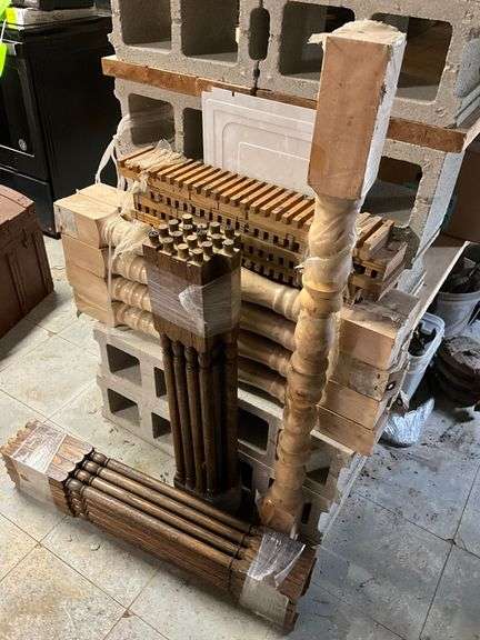 Stairwell spindles and posts. image