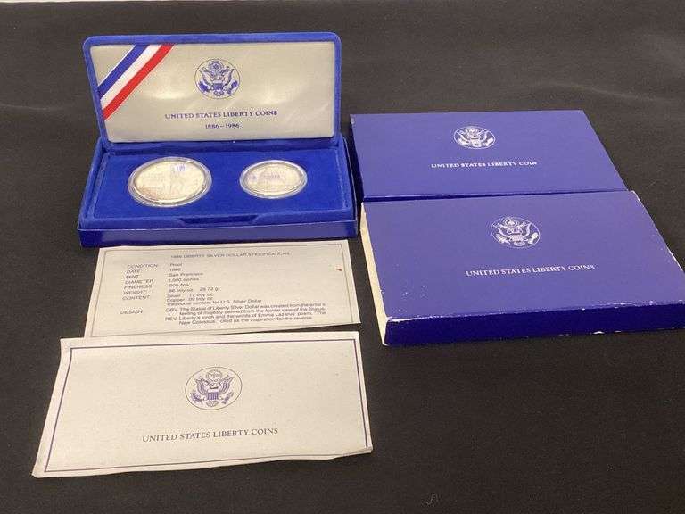 U.S. Liberty Coins set 1886-1986 in presentation box image