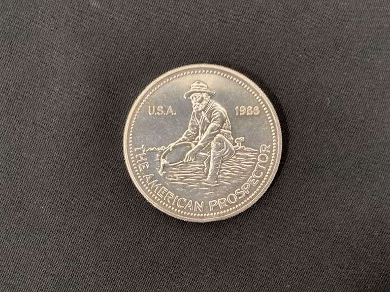 The American Prospector 1986 one troy ounce .999 fine silver round image