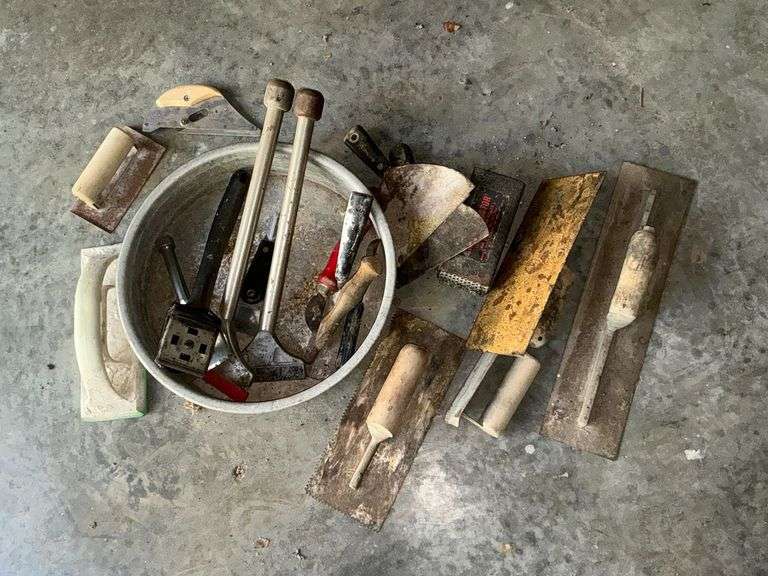 Masonry tools, scrapers, trowels image