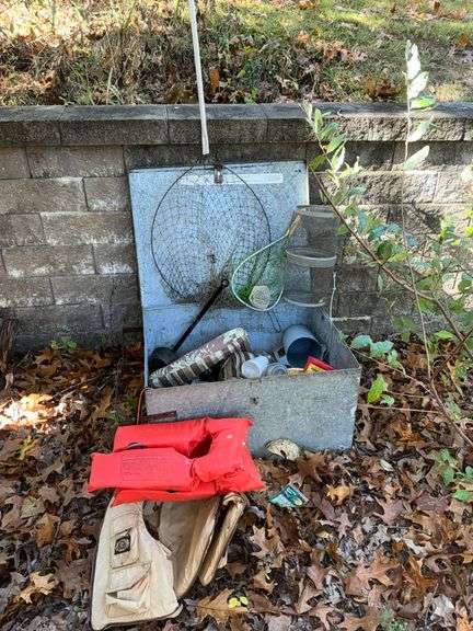 Galvanized storage box with contents image
