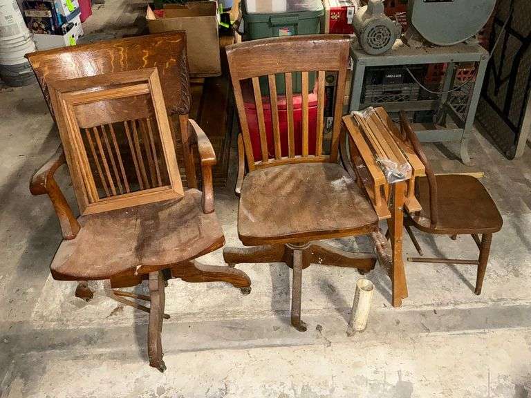 2 Wood desk chairs image