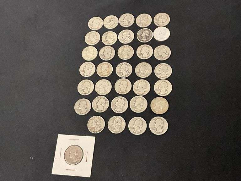 35 Washington silver quarters image