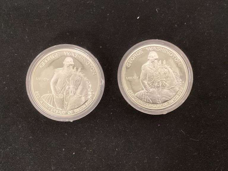 George Washington commemorative 1982 silver half dollars image
