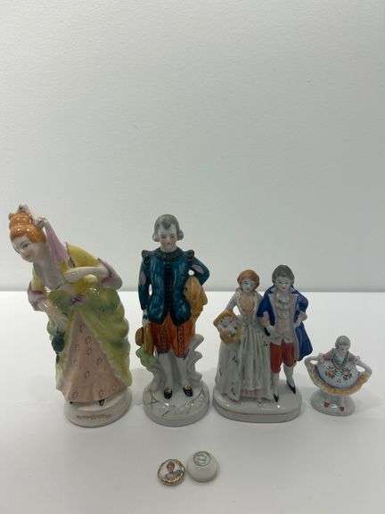Four Miniature Porcelain Figurines - Hand Painted "Made in Occupied Japan" image