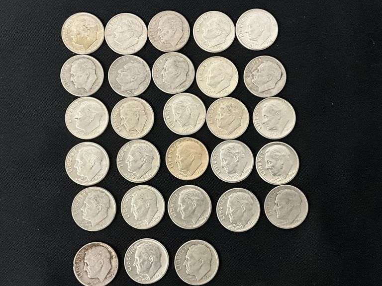 28 Roosevelt silver dimes image