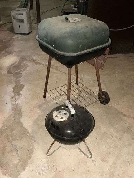Small Weber charcoal grill 14" W with a regular charcoal grill image