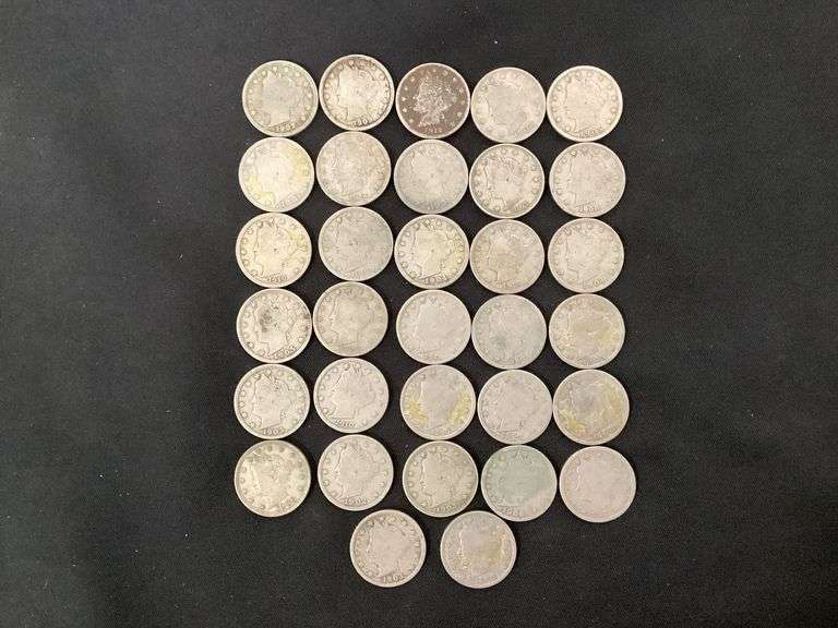 32 V-nickels various dates image