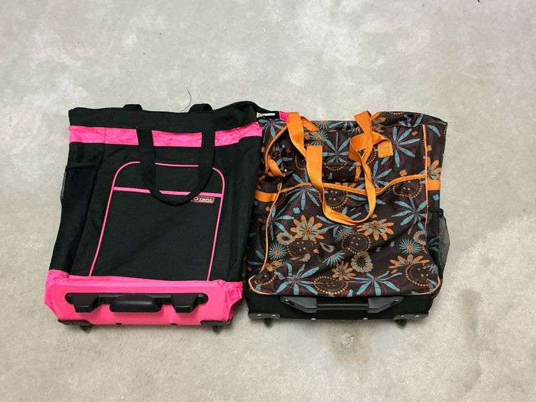 Pair of rolling tote bags image