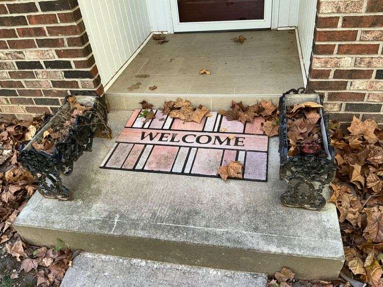 2 cast iron planters image