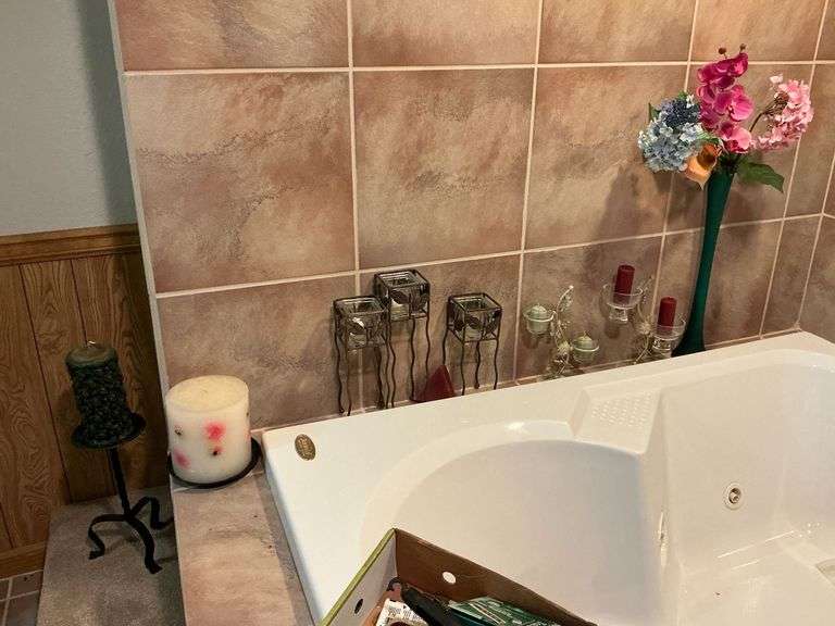 Candles, holders and vase image