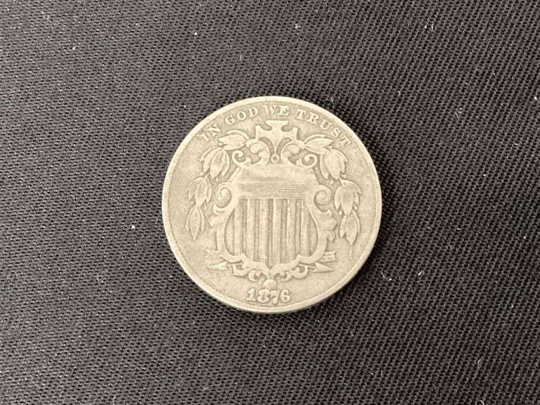 1876 Shield nickel, fine + image