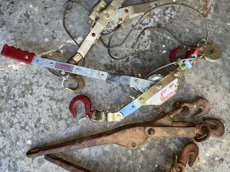 2 chain boomers 3/8" and cable come along image