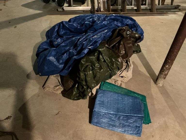 Group of plastic tarps image