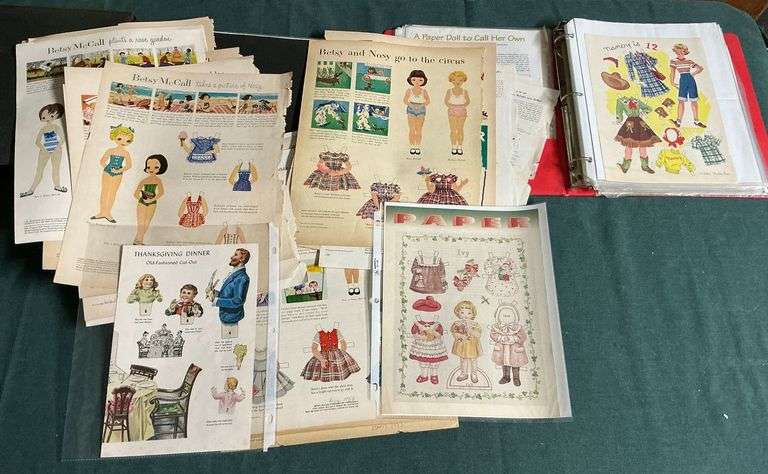 Paper dolls some vintage, Betsy McCall tear out pages, copyright 1950s. image