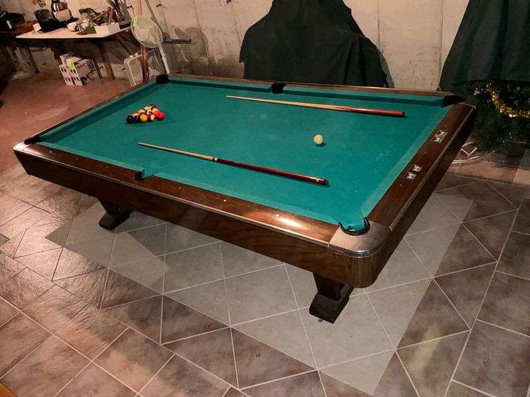 Brunswick slate top pool table image