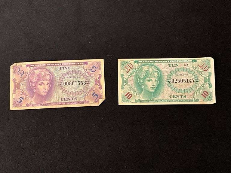 Five and Ten Cent military bills image