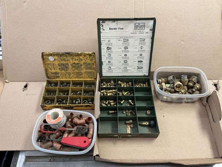 Brass and copper fittings. image