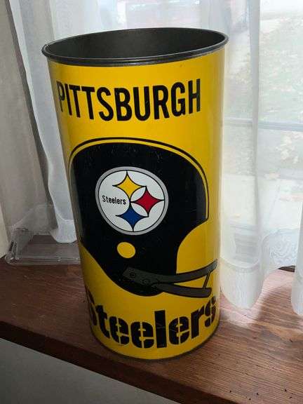 Pittsburgh Steelers metal trash can image