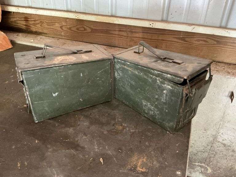 Pair of metal 50 cal ammo boxes image