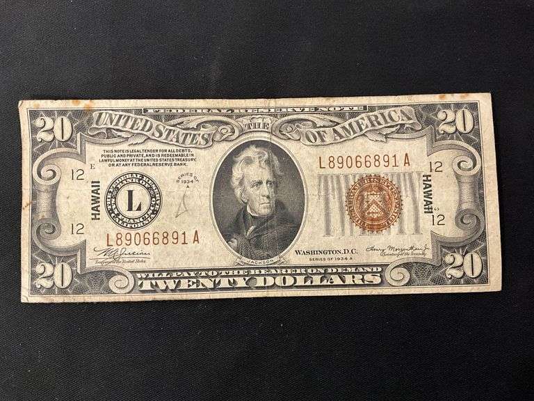 $20 Federal Reserve Note Hawaii bill image