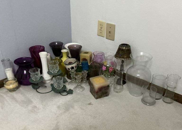 Assortment of vases and candle holders image
