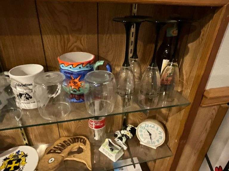 Budweiser stein, coffee mugs, wineglasses image