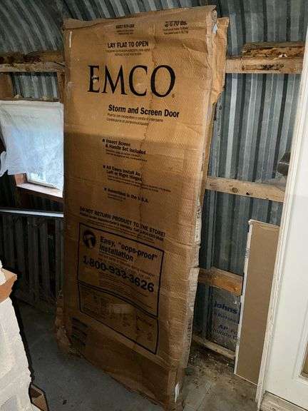 Emco storm door in box image