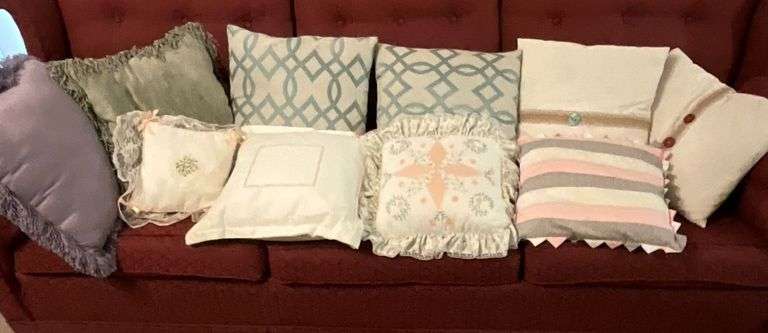 Assorted throw pillows image
