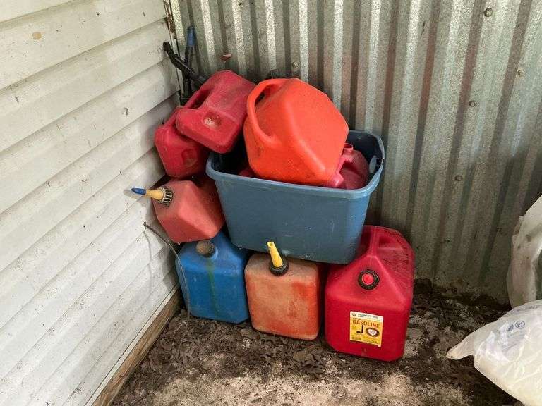 Plastic gasoline containers image