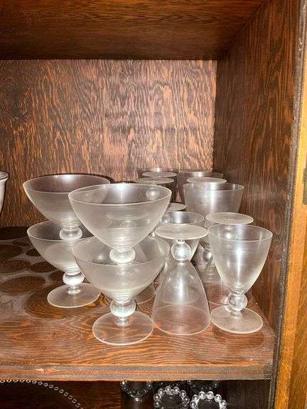 Wineglasses, sherbet dishes with large bubble at base image