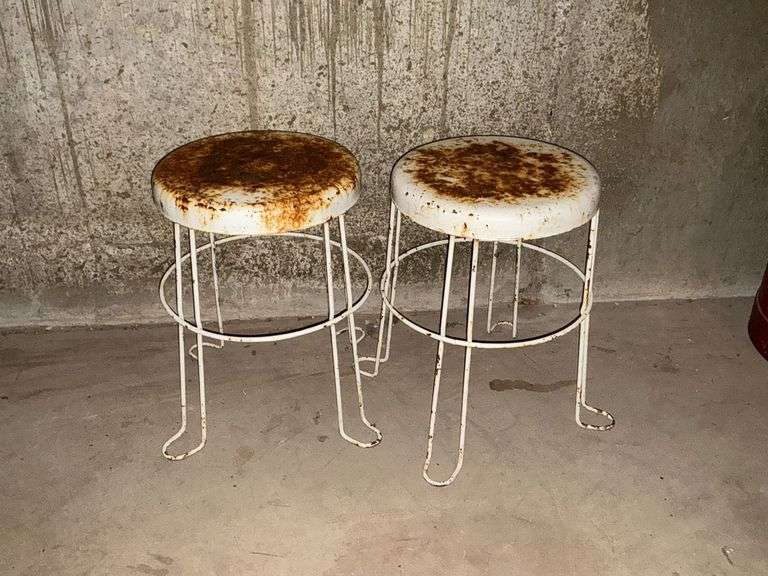 Pair of metal stools image
