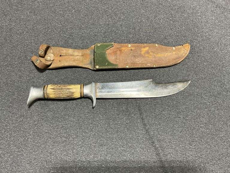 Edgemark Solingen Germany bowie knife with leather sheath image