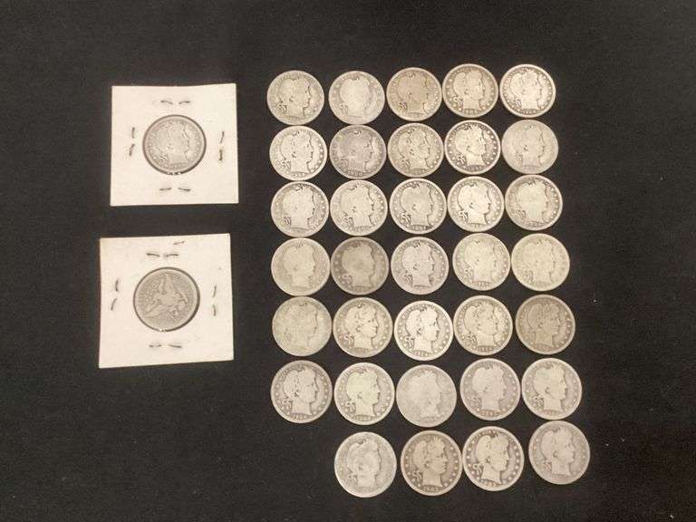 36 Barber silver quarters image