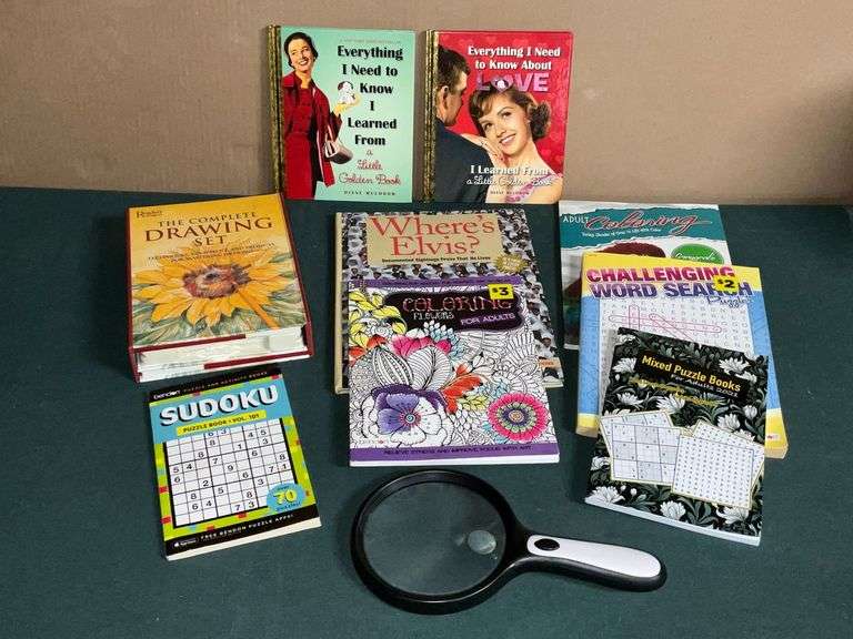 Adult coloring books, search and find books, "Where's Elvis" image