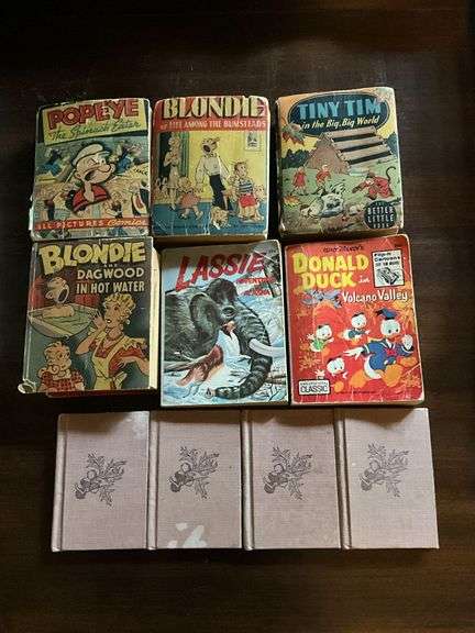 Vintage little books, Blondie, Lassie, Popeye, Tiny Tim, Donald Duck, etc. image