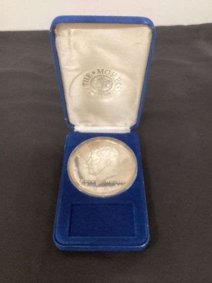 1964 Kennedy one half pound pure silver round in presentation box image