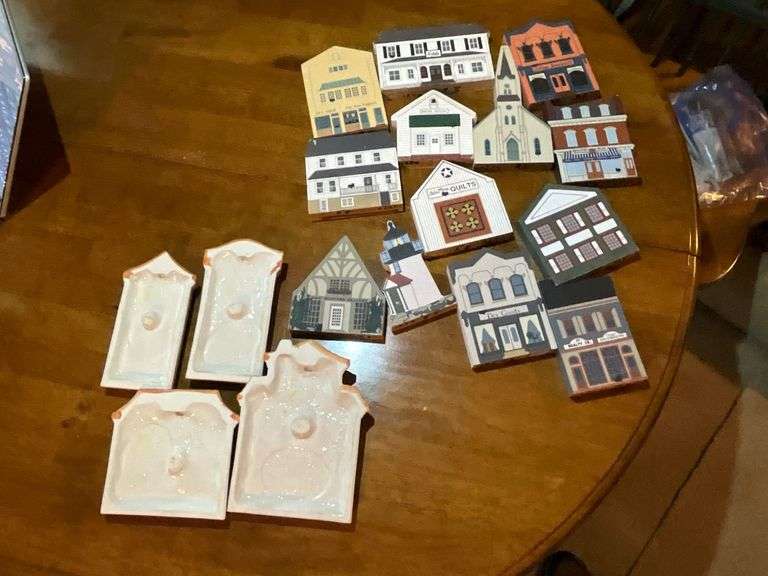 Ceramic and The Cat's Meow wooden village image