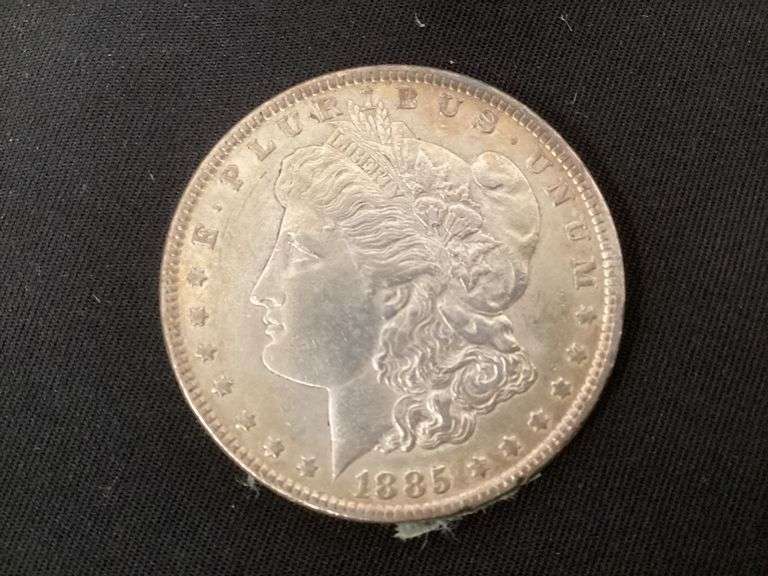 1885 Morgan silver dollar image
