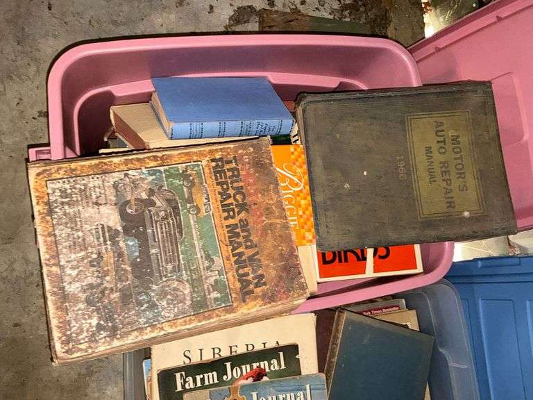 2 totes of vintage books image