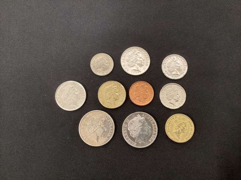 Assorted foreign coins image